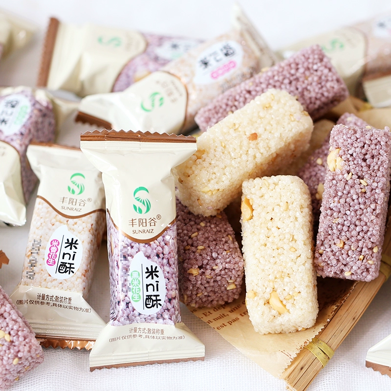 丰阳谷 Bulk rice crispy fragrant rice black rice peanut flavor rice krispies internet celebrity snacks puffed snacks new year goods wholesale