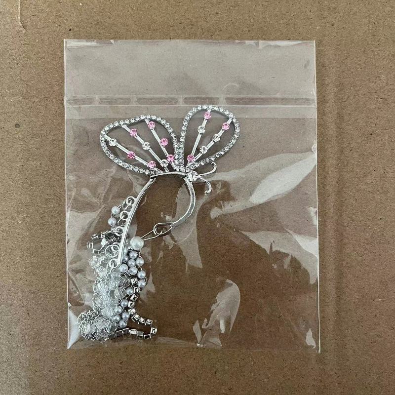 Europa y América transfronteriza nuevos pendientes de borla de mariposa de las mujeres de la perla Rhinestone pendientes de mariposa no perforados pendientes de clip de hueso del oído