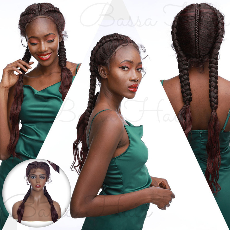 E-Commerce 29-inch braided lace wig front lace wig 2-strand braided wig braided wig
