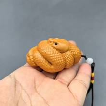 崖柏木雕摆件生肖小青蛇眼镜蛇手把件挂件吊坠汽车摆件工艺品批发