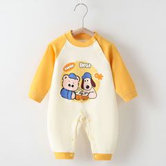 乳幼児ワンピース秋冬男女赤ちゃん新生児精練綿a類長袖ロンパース