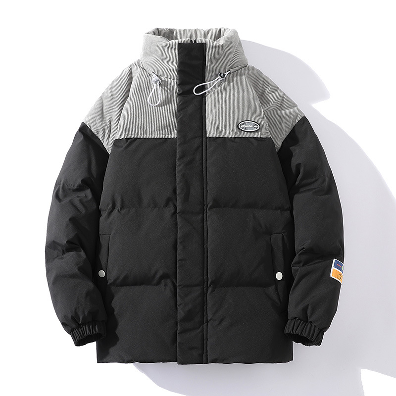 Invierno nuevo collar de pie de los hombres abrigo de algodón acolchado de algodón de los hombres y engrosamiento abrigo de algodón acolchado estilo coreano de moda suelta abrigo de algodón acolchado moda de los hombres