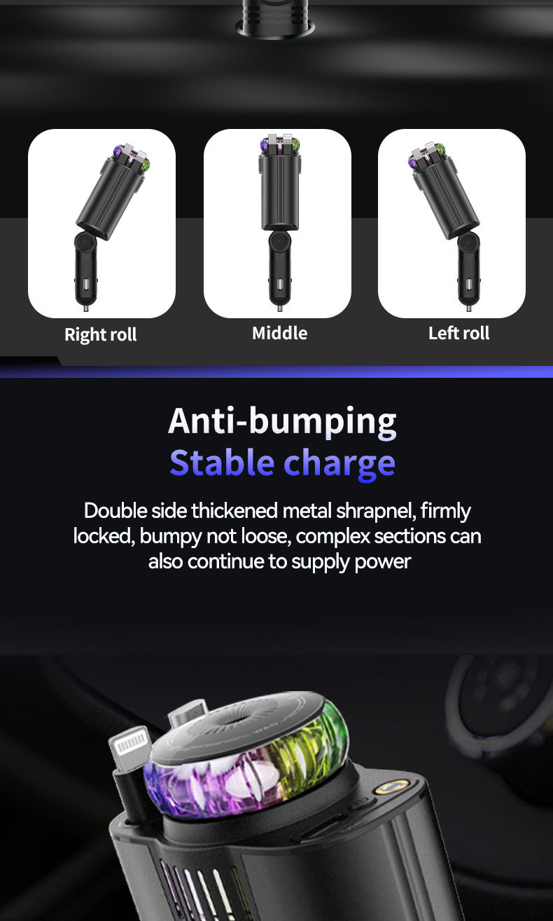 New starry sky ceiling aromatherapy spray ambient light four-in-one data cable super fast charging car charger