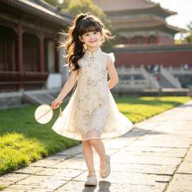 旗袍女童国风连衣裙夏2026新款儿童夏季女孩汉服公主裙巨好看夏裙