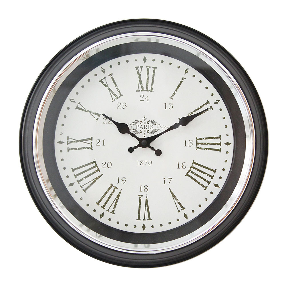 Reloj de pared vintage de 12”, estilo nórdico, plástico y cristal, redondo, para sala, dormitorio u oficina