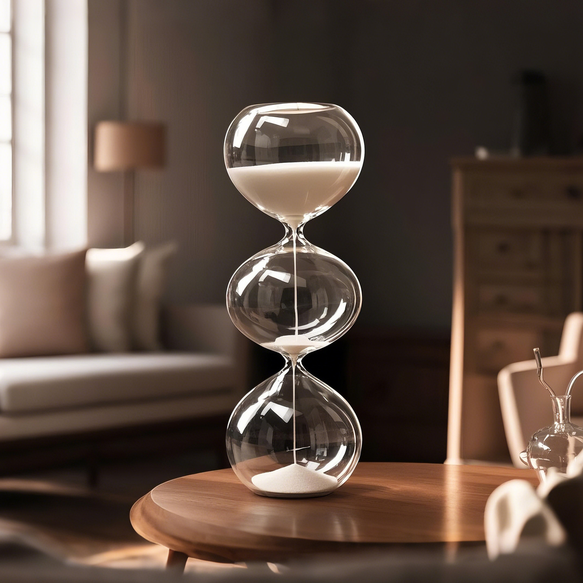 Reloj de arena de vidrio creativo de tres capas esféricas forma de reloj de arena temporizador de la personalidad nórdica fábrica de decoración del hogar al por mayor image 2