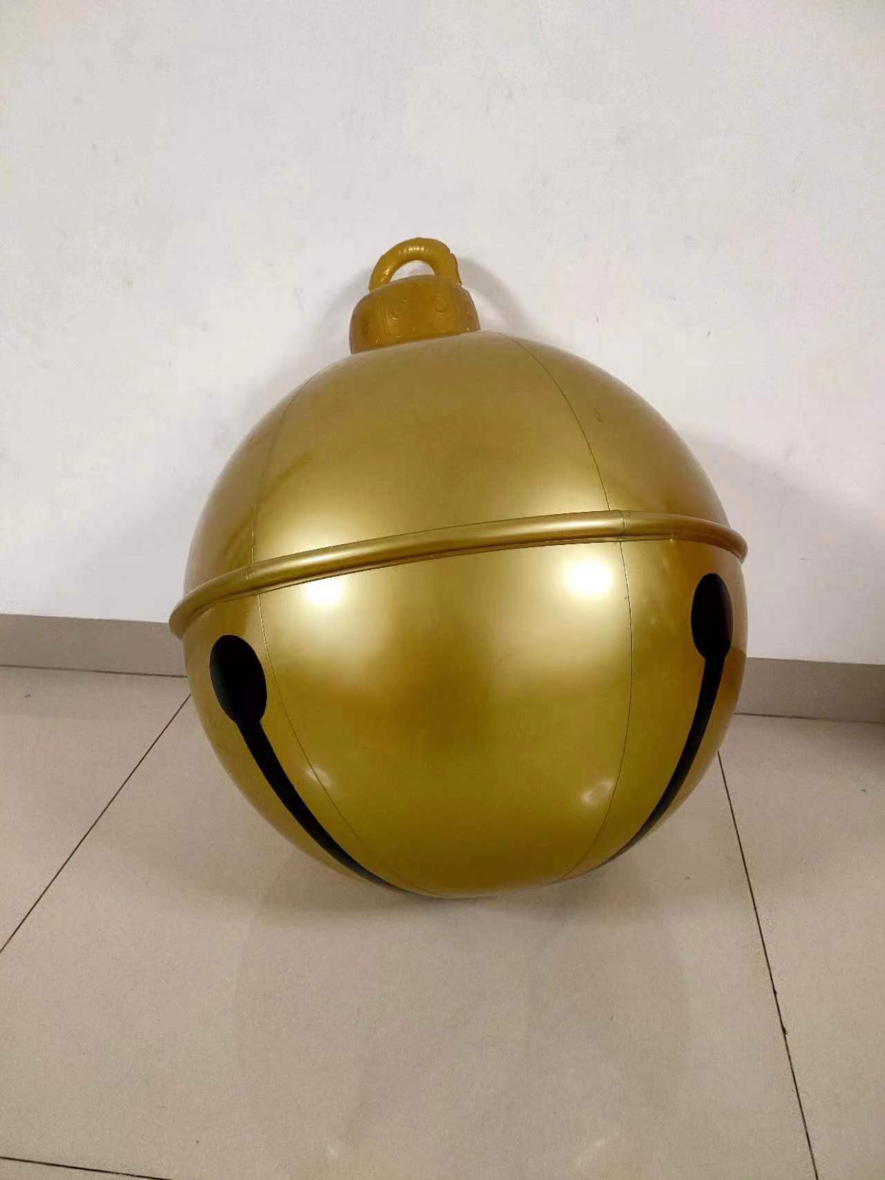 Navidad decoración campana globo 60cm diversión al aire libre impresión PVC inflable Bola de juguete artesanía