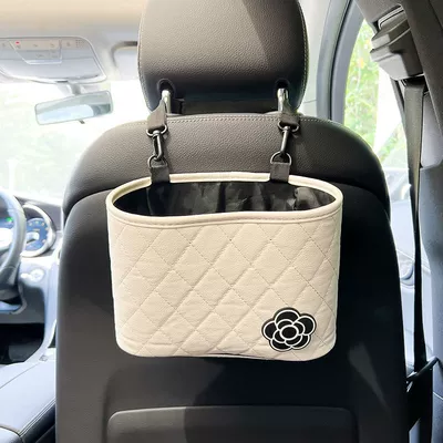 Car Seat Back Organizer Hanging Car storage bag/box - camellia-lower-right-white-storage-pocket