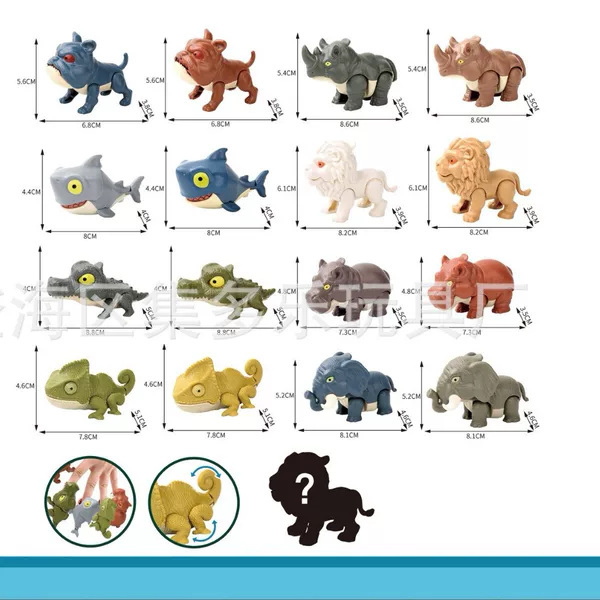 Q version finger bite animal dinosaur shark set 8 16 color simulation dinosaur animal model toy manufacturers wholesale