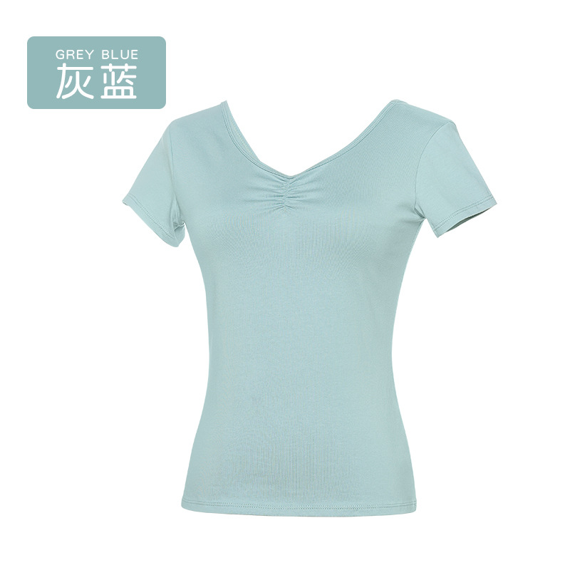 Ropa de baile, mujeres adultas, ballet delgado, ropa de entrenamiento corporal, tops, ropa de gimnasia de prueba de arte de manga corta para adultos