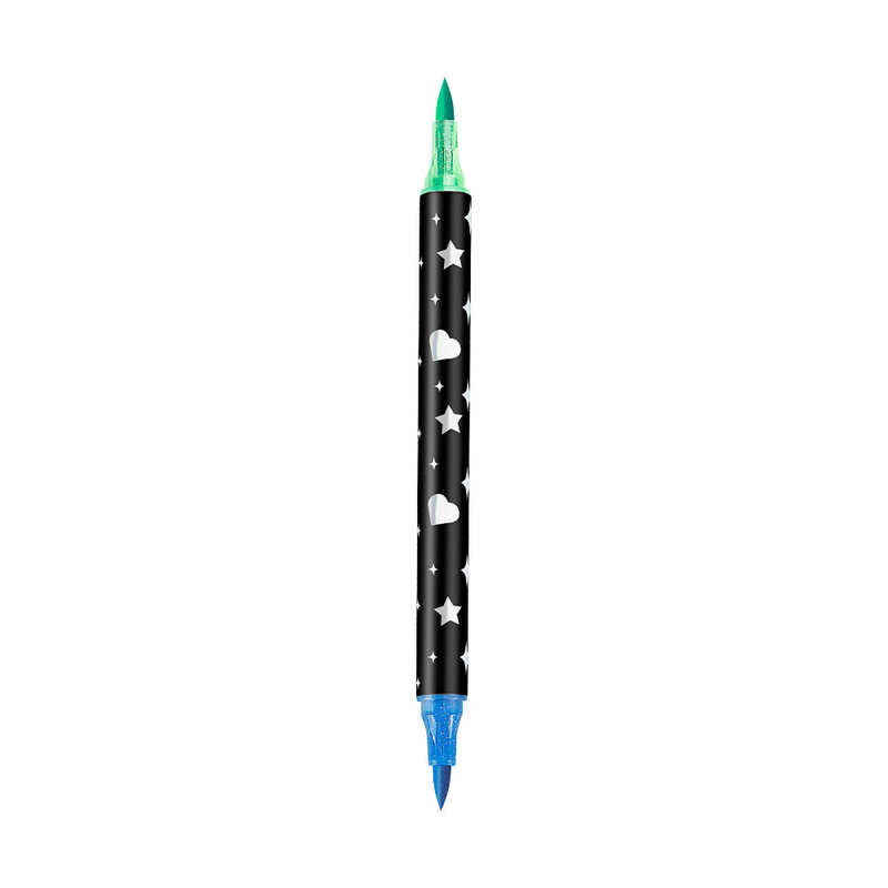 Temu ホット販売双頭 2 色グリッターマーカーペン DIY ソフトヘッド絵画グリッターペン学生キーマーカーペン|undefined