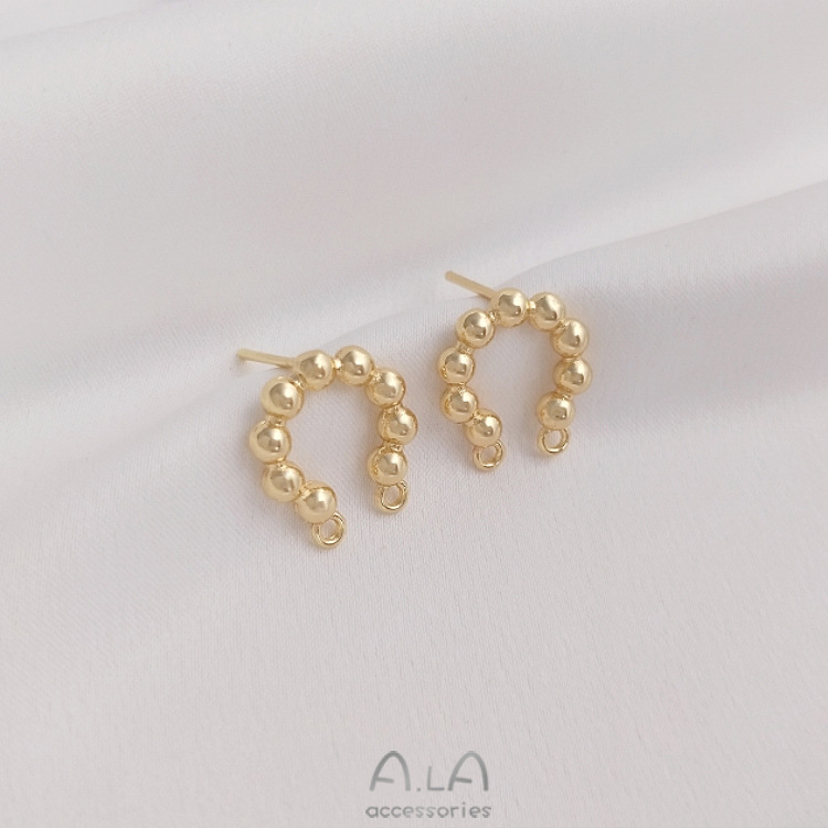 13 * 15mm Jewelry Making Size 14K Gold Plated Plating Material 1 Pair 13 * 15mm Copper 14K Gold Plated U Shape Polished Earring Findings