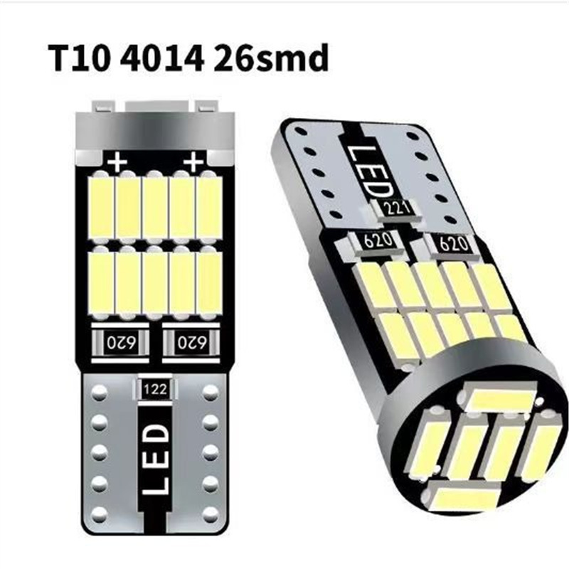 国境を越えた車とオートバイの LED 小型ライト T10 幅表示ライト デコードされたアウトライン電球 T10 4014 26SMD|undefined