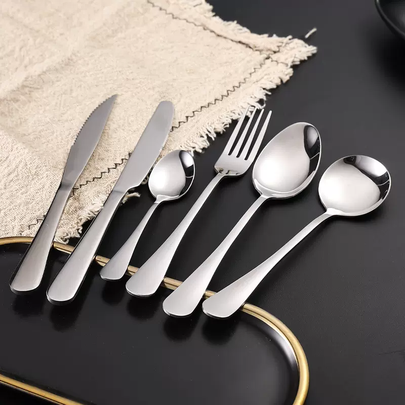 定制1010不锈钢餐具西餐牛排刀叉勺牛油刀酒店餐具调羹长冰勺叉子
