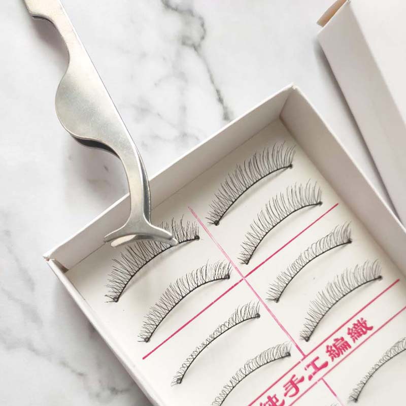 Pinzas de pestañas falsas dispositivo auxiliar Acero inoxidable principiante removedor de maquillaje clip multifuncional anti-vibración color primario