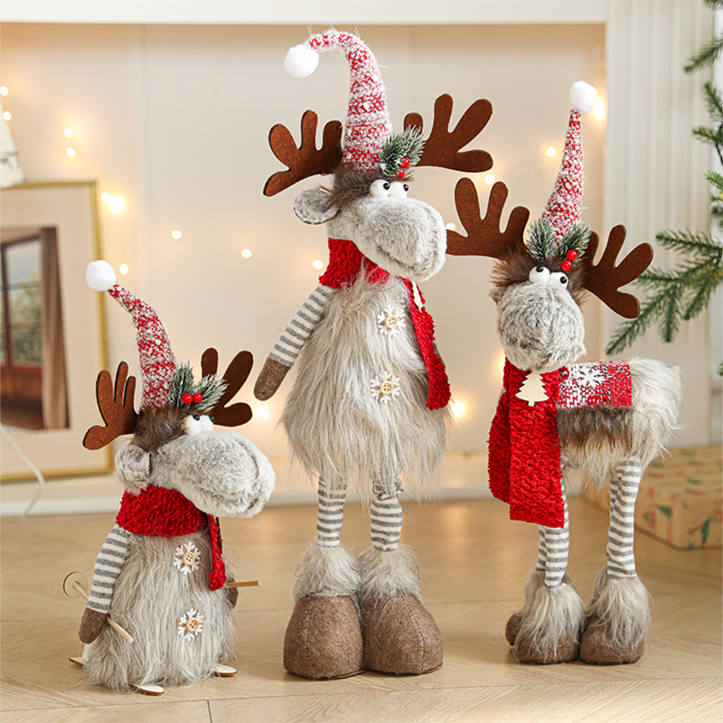 Nuevo ambiente de Navidad transfronterizo decoración muñeca de Navidad alce regalo de árbol de Navidad decoración de ventanas en stock
