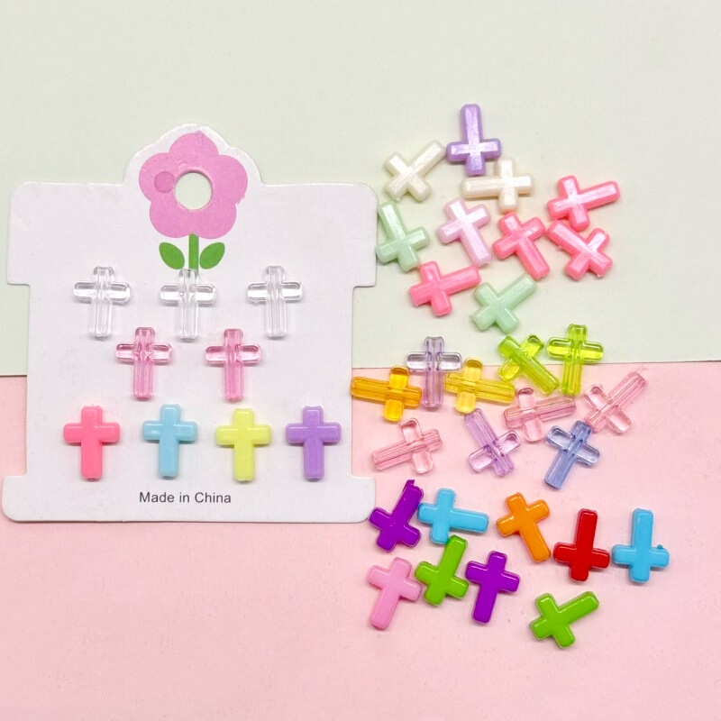 Acrylic transparent color cross diy handmade beaded toca bracelet decorative accessories wholesale Acrylic transparent color cross diy handmade beaded toca bracelet decorative accessories wholesale