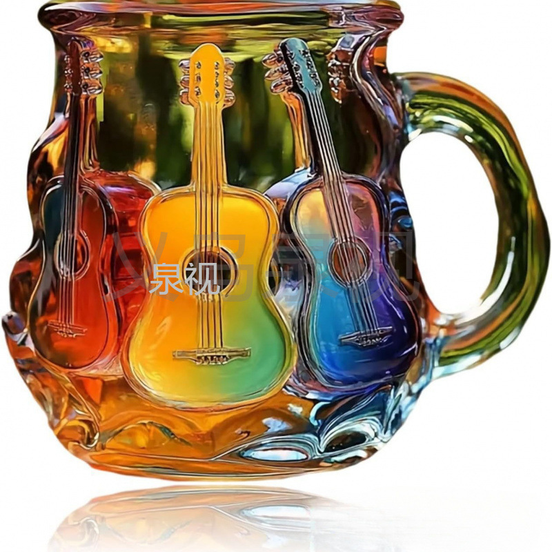 クロスボーダー新品ももじar Art Mugグラスギター音楽アートカップマグカップコーヒーカップ|undefined