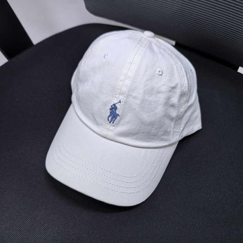 スキャン可能なRLラフハット男性と女性のひさしキャップポニーマーク刺繍グレーソフトトップポロポール野球帽