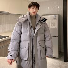 东北极寒款羽绒服男中长款过膝加厚保暖学生帅气大衣情侣色外套