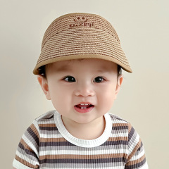 Autumn South Baby Hat Summer Sun Hat Infant Grass Weave Sun Hat Boy Girl Korean Version Smiling Empty Top Hat