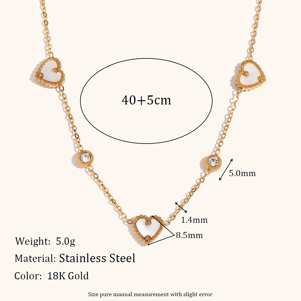 304 Stainless Steel 18K Gold Plated Lady Plating Heart Shape Jewelry Set display picture 2