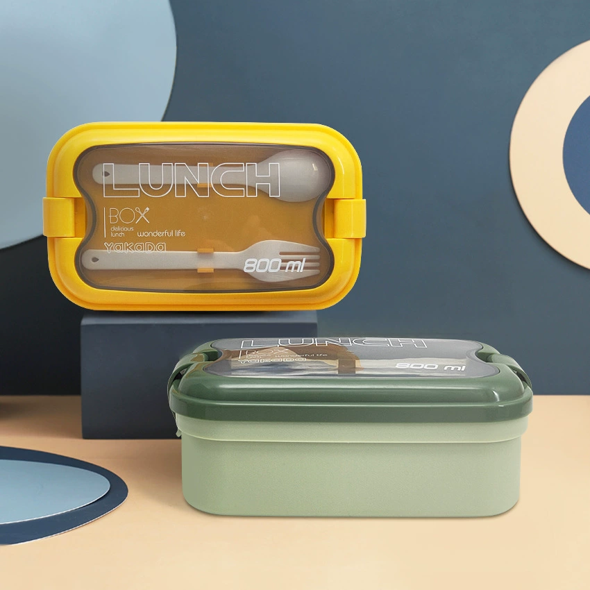 Cross -border Amazon Morandi student office worker lunch box microwave furnace sealing fresh -keeping box spoon lunch box