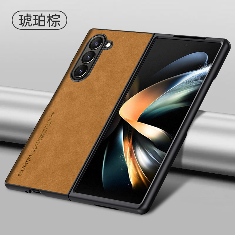 Samsung zfold7 携帯電話ケース折りたたみスクリーンレザーテクスチャソフトシェル Galaxy Z Fold3 ビジネス保護に適したシープスキン|undefined