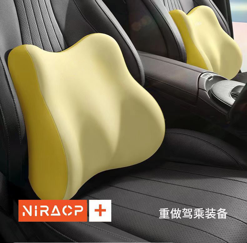 New memory foam car headrest can be customized LOGO headrest lumbar support waist pillow chair lumbar support