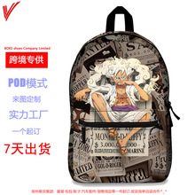 跨境新款学生书包卡通动漫全印花双肩背包大容量电脑包一件代发