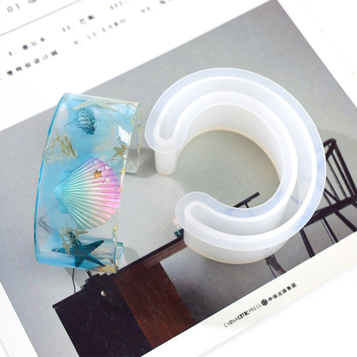 Floral DIY Epoxy Mold Ring Bracelet Mold Package Large Size Square Head Ring C-shaped Bracelet Silicone Mold