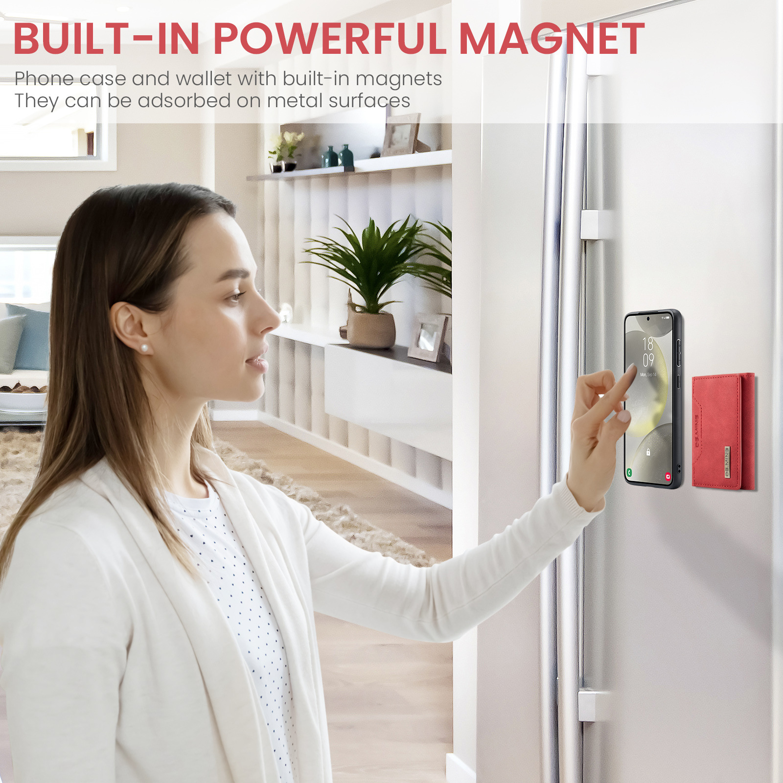 M2 per Samsung S24 custodia protettiva magnetica a tre ante S24 Plus custodia per telefono portafoglio diviso due in uno_voghion.com