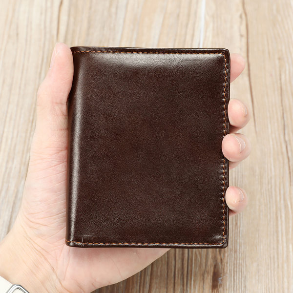 Ví nam da bò thật cao cấp chống trộm RFID nhiều ngăn đựng thẻ — Màu nâu, màu đen