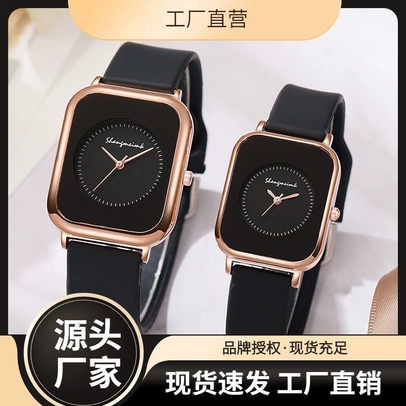 Прямые продажи с фабрики, студенческие часы, женские часы, оптовая продажа, повседневные квадратные темпераментные кварцевые силиконовые ремешки, трансграничные женские часы