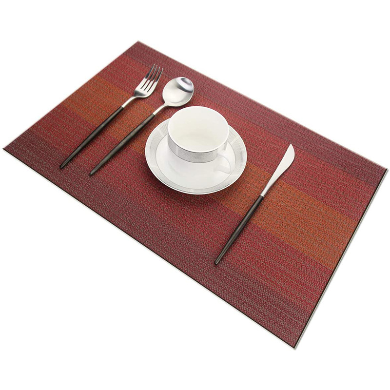 Amazon Teslin gradiente placemat decoración del hogar de PVC occidental placemat tazón estera montaña para Hotel Cafe
