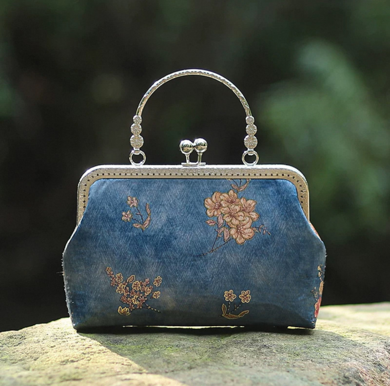 中国風刺繍口金バッグdiy材料バッグ新中国式バッグレトロ晩餐カバンハンドバッグ|undefined