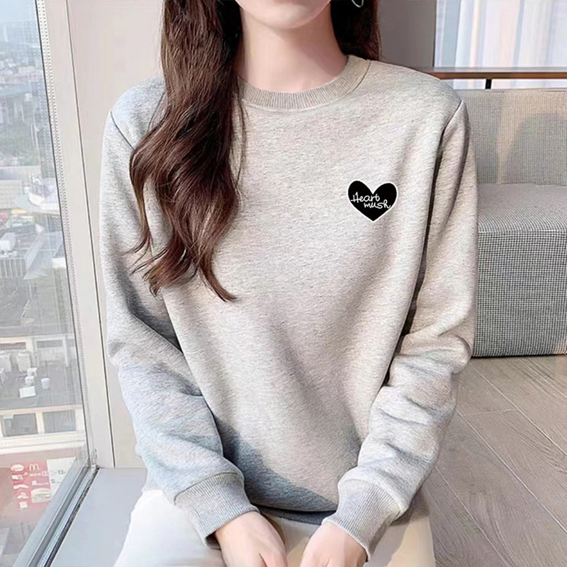 Cotton Genuine New Sweatshirt Spring 2024 Fashion Casual Top Round Neck Korean Style Loose Slimming Look Print Cotton Genuine New Sweatshirt Spring 2024 Fashion Casual Top Round Neck Korean Style Loose Slimming Look Print
