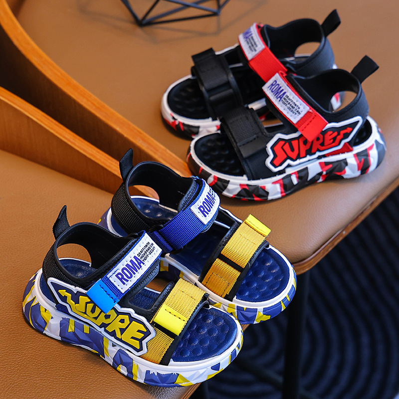 Sandalias para niños 2024 nuevo verano para niños pequeños coreanos zapatos casuales de playa para niños con suela suave