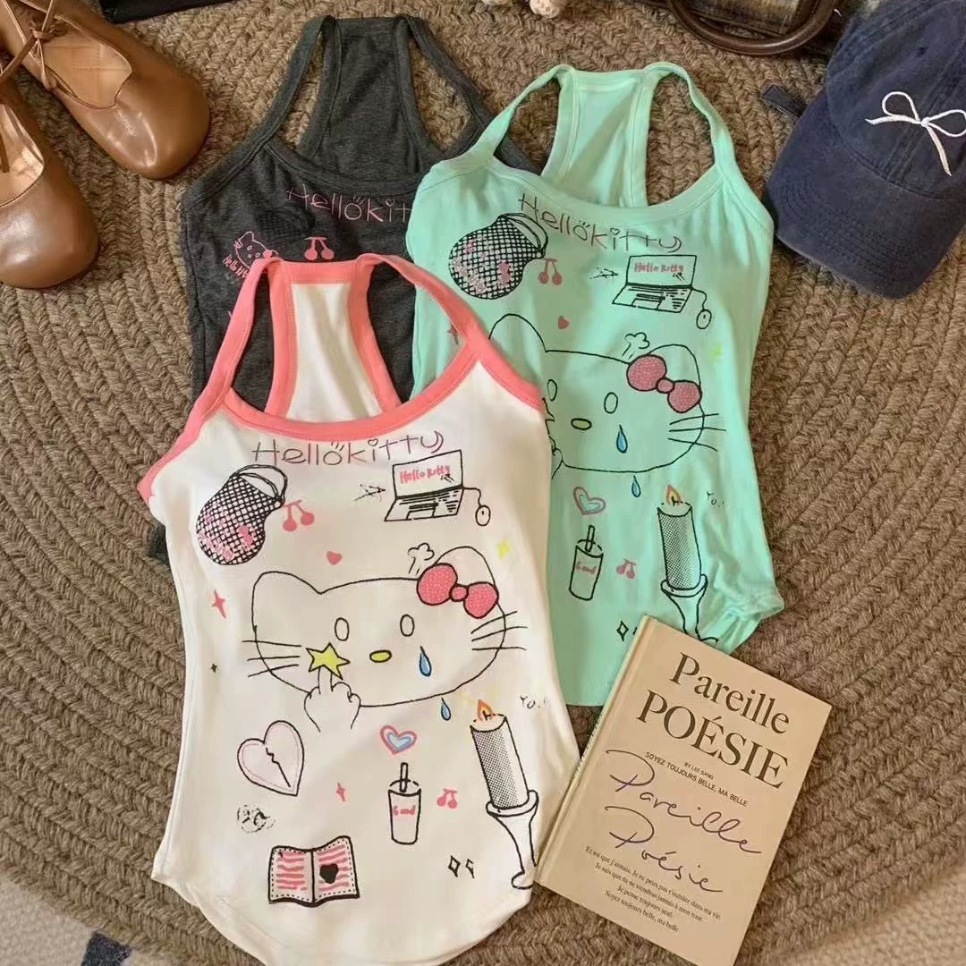 Летняя шикарная американская сладкая горячая девушка сексуальная чистая ветерок с принтом камзолом