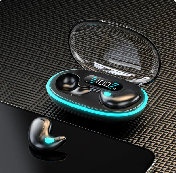 Auriculares Bluetooth de Conducción Ósea para Dormir X55 Invisibles con Pantalla Digital