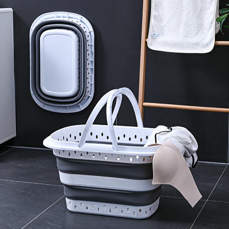Plastic Foldableing Storage Dirty Clothes Basket Pp Household Wall-Mounted Clothes Storage Basket Bathroom Dirty Clothes Basket Large Laundry Basket