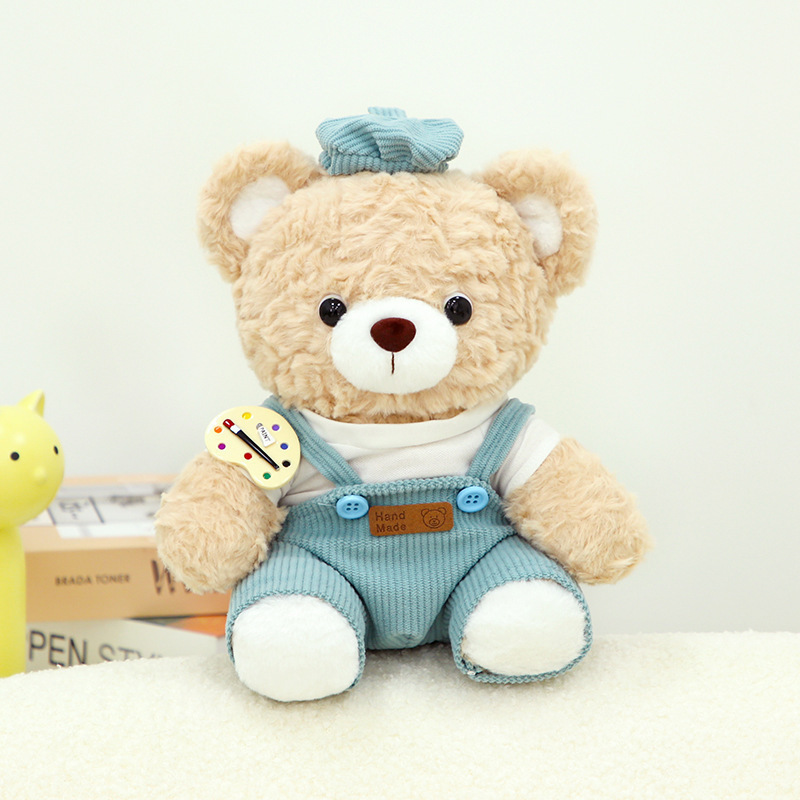 Teddy Bear juguetes de peluche conejo blanco muñeca pintor muñeca boina muñeca regalo de cumpleaños princesa para niños
