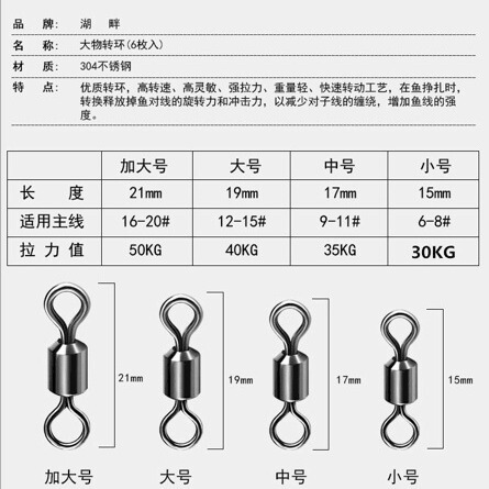 Lakeside Giant Figure Eight Ring High Speed ​​Strong Tension Connector Fishing Gear Wholesale Fishing Accessories Hand Rod Large swivel