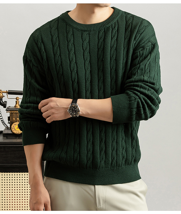 Cable Knit Crew-Neck Sweater