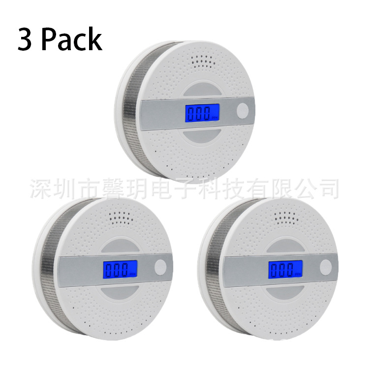 Nuevo detector compuesto de monóxido de carbono de humo de Amazon de comercio electrónico transfronterizo detector de CO de humo dos en uno