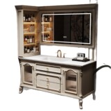 Американский светлый роскошный напольный шкаф для ванной комнаты, французская ретро-умывальник, раковина для ванной комнаты, шкаф для раковины