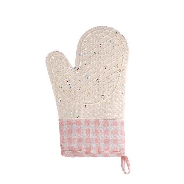 Pink grid-gloves