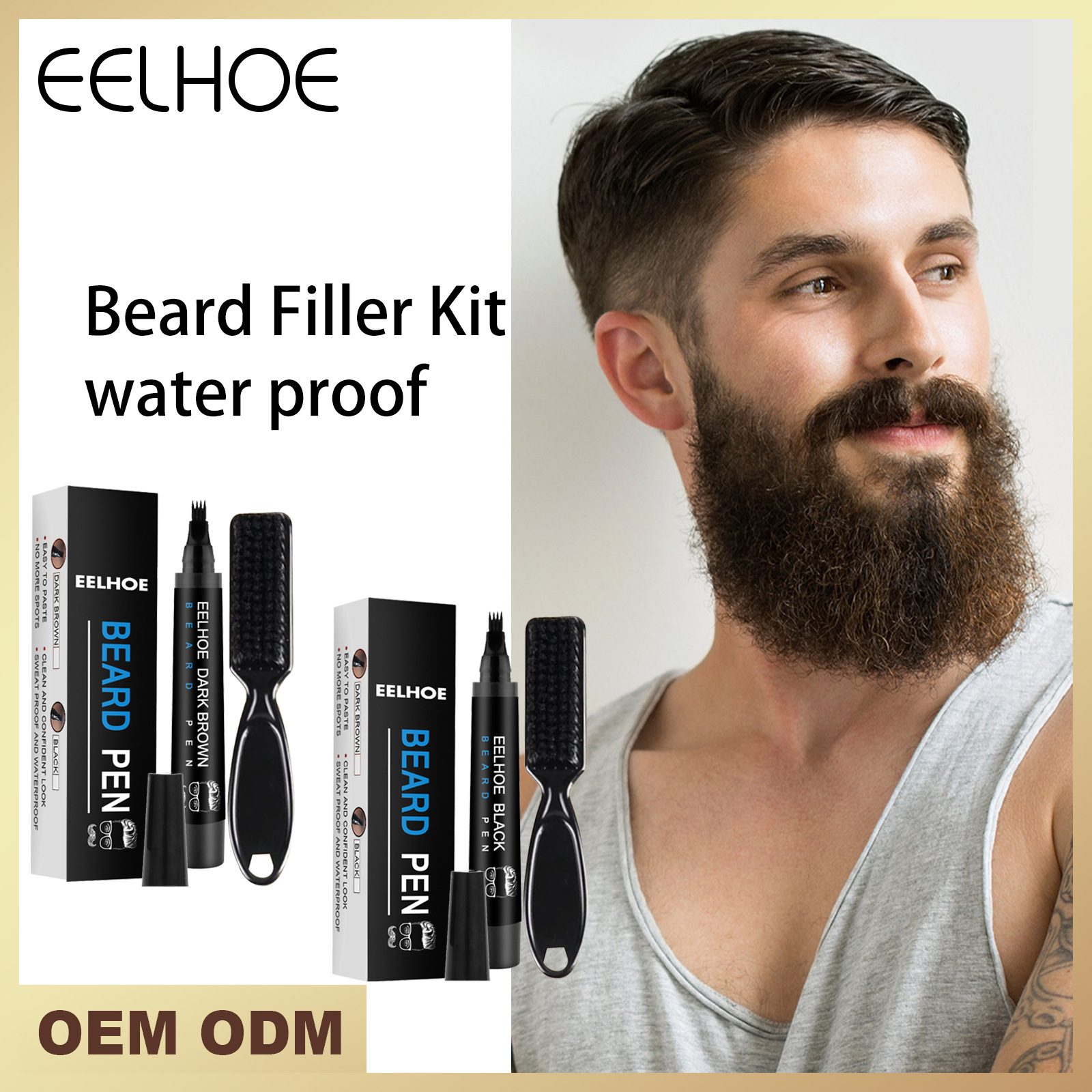 eelhoe Beard Filling Pen Kit Waterproof...