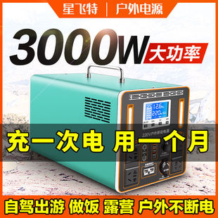 220V Mobile Power Supply Outdoor Large-Capacity Stall Backup Emergency Power Storage Portable Home Self-Driving Tour Camping Style Live Broadcast