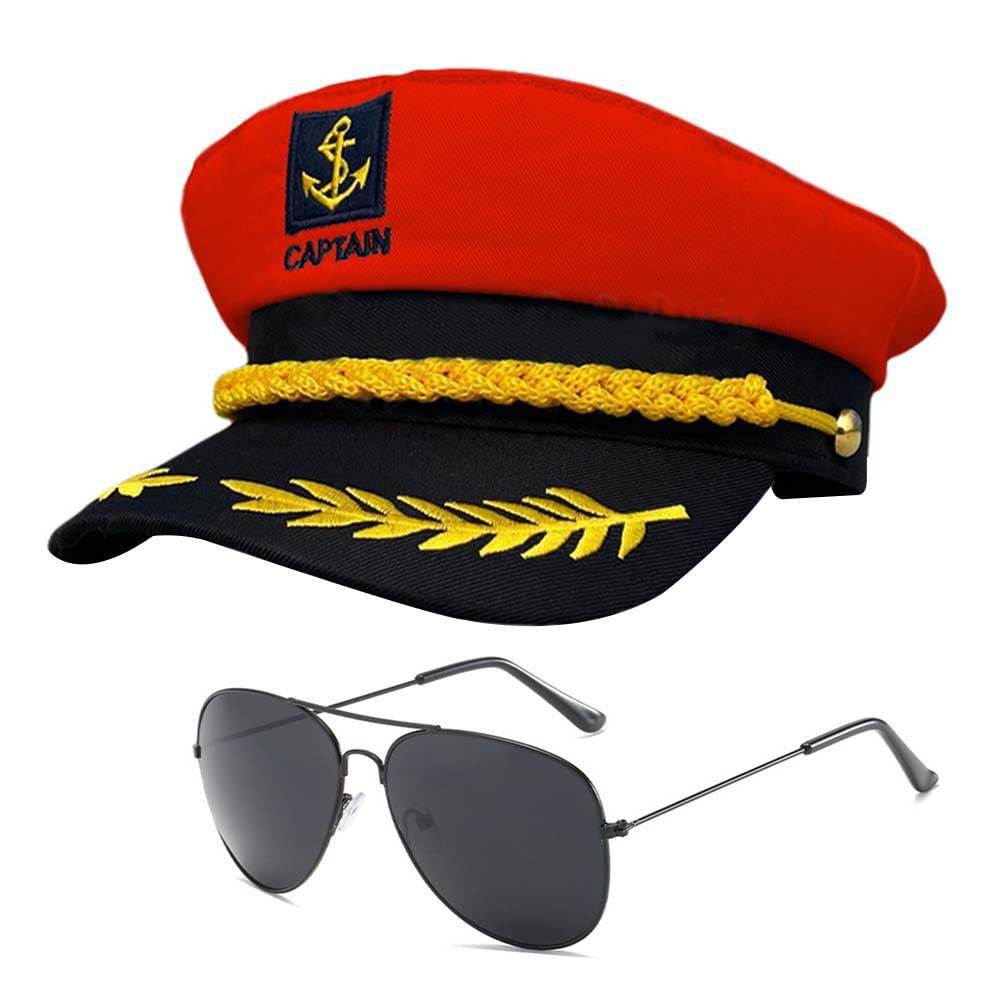 Navy Captain Sailor Hat Sunglasses And Scarf Cosplay Set_voghion.com